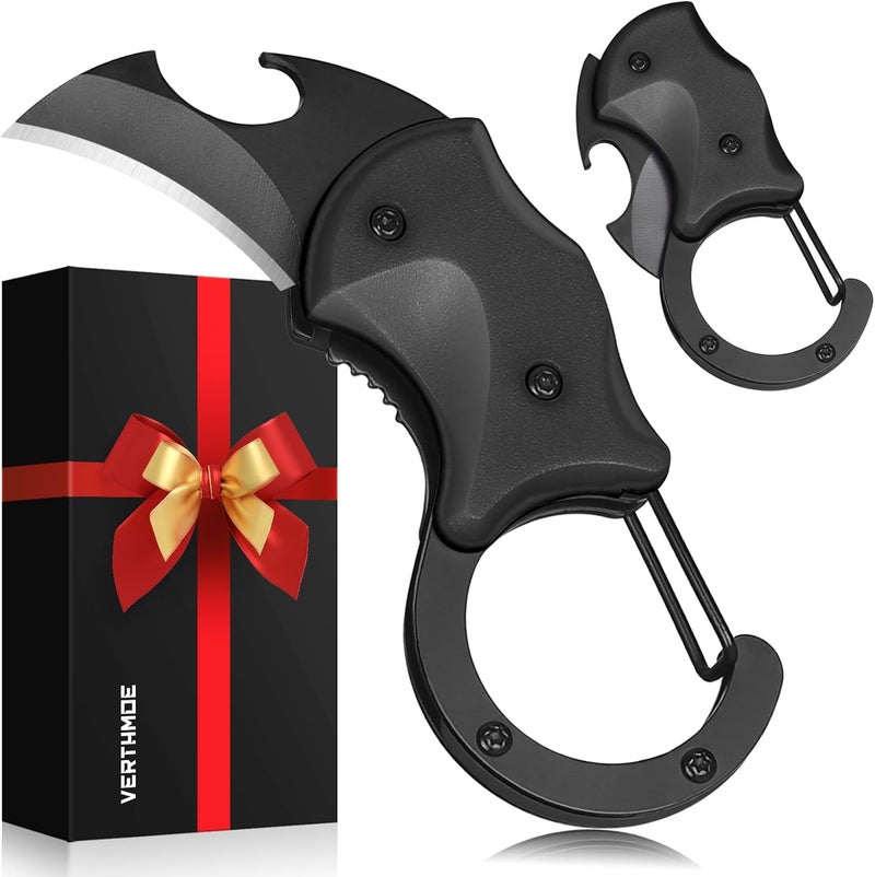 VERTHMOE Christmas Stocking Stuffers Gifts for Men Him, Small Pocket Multitool Knife for Men Dad Gifts, Keychain Box Cutter with Bottle Opener, Cool Gadgets for EDC Camping Hiking - Image 1